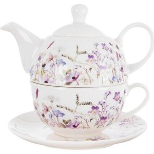 Bílá/fialová porcelánová čajová souprava Louka – Orion obraz