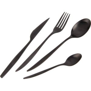 Černý nerezový příbor 24 ks – Orion obraz