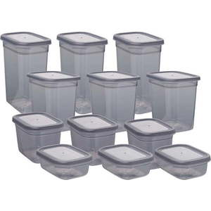 Plastové dózy v sadě 12 ks na potraviny Fresco – Hermia obraz