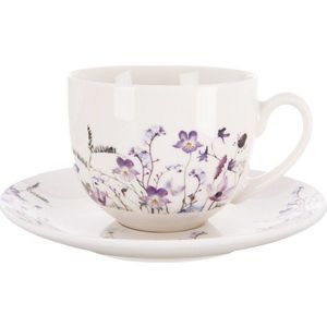 Bílý/fialový porcelánový šálek 280 ml Louka – Orion obraz