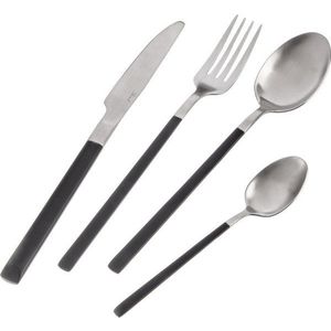 Černý/ve stříbrné barvě nerezový příbor 24 ks Skandi – Orion obraz