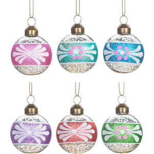 Skleněné ručně vyrobené vánoční koule v sadě 6 ks ø 5 cm Vintage Handpainted – Sass & Belle obraz