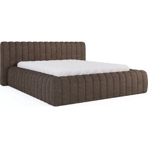 Hnědá čalouněná dvoulůžková postel s úložným prostorem s roštem 180x200 cm Carilla – ELTAP obraz