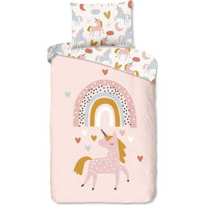 Růžové bavlněné dětské povlečení na jednolůžko 140x200 cm Unilove – Good Morning obraz