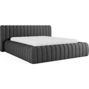 Tmavě šedá čalouněná dvoulůžková postel s úložným prostorem s roštem 180x200 cm Carilla – ELTAP obraz