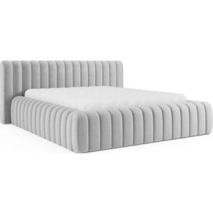 Světle šedá čalouněná dvoulůžková postel s úložným prostorem s roštem 180x200 cm Carilla – ELTAP obraz