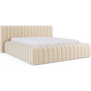 Béžová čalouněná dvoulůžková postel s úložným prostorem s roštem 140x200 cm Carilla – ELTAP obraz