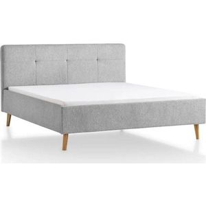 Světle šedá čalouněná dvoulůžková postel bez roštu 140x200 cm Smart – Meise Möbel obraz