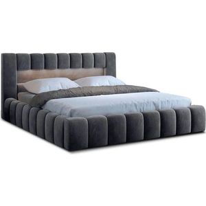 Šedá čalouněná dvoulůžková postel s úložným prostorem s roštem 140x200 cm Lamica – ELTAP obraz