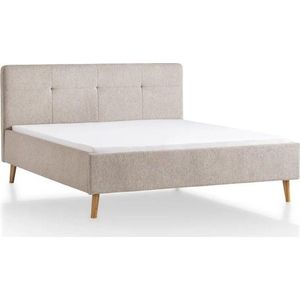 Šedá/hnědá čalouněná dvoulůžková postel bez roštu 140x200 cm Smart – Meise Möbel obraz