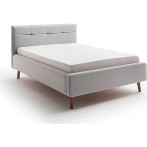 Světle šedá čalouněná dvoulůžková postel s úložným prostorem s roštem 140x200 cm Lotte – Meise Möbel obraz