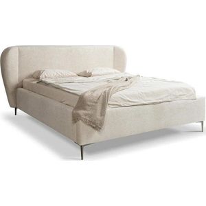 Béžová čalouněná dvoulůžková postel s roštem 180x200 cm Makana – Makamii obraz