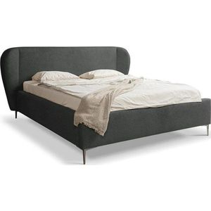 Tmavě šedá čalouněná dvoulůžková postel s roštem 160x200 cm Makana – Makamii obraz