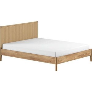 Dvoulůžková postel z dubového dřeva bez roštu 160x200 cm v přírodní barvě Olive Rope – Vipack obraz