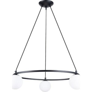 Bílé/černé závěsné svítidlo se skleněným stínidlem Umerta – Sollux obraz