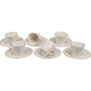 Sada 6 porcelánových šálků s podšálky Kutahya Stitched obraz