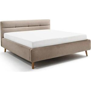 Béžová čalouněná dvoulůžková postel s úložným prostorem s roštem 180x200 cm Lotte – Meise Möbel obraz