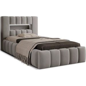 Šedá čalouněná jednolůžková postel s úložným prostorem s roštem 90x200 cm Lamica – ELTAP obraz