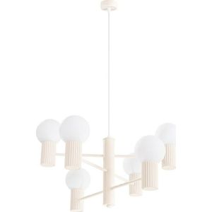 Krémové závěsné svítidlo se skleněným stínidlem Orbital – Sollux obraz