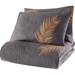 Šedý set přehozu a povlaku na polštář z bavlny Renforcé 200x220 cm Olivia – Mijolnir obraz