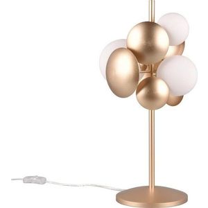 Stolní lampa se skleněným stínidlem ve zlato-bílé barvě (výška 50 cm) Bubble – Trio Select obraz