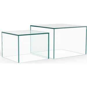 Skleněné konferenční stolky v sadě 2 ks 50x50 cm Dice – Actona obraz
