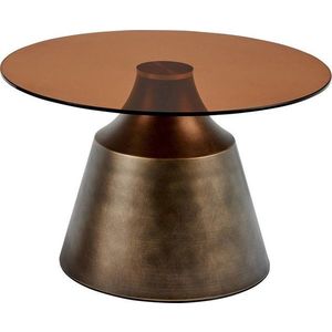 Hnědý ocelový kulatý konferenční stolek ø 70 cm Dunsley – Actona obraz