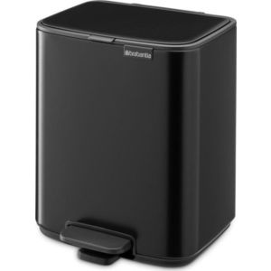 Matně černý nášlapný ocelový odpadkový koš 7 l Bo – Brabantia obraz