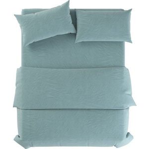 Světle modré lněné povlečení na dvoulůžko 200x200 cm Aqua – Native Natural obraz