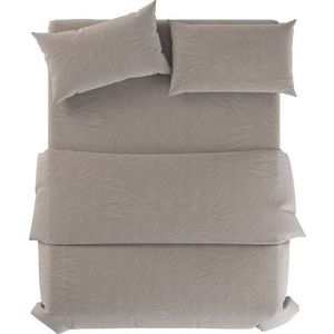 Světle šedé/taupe lněné povlečení na dvoulůžko 200x200 cm Natural – Native Natural obraz