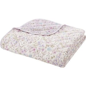 Bavlněný prošívaný přehoz v levandulové a béžové barvě 220x230 cm Ditsy Floral – Bianca obraz