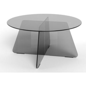 Šedý skleněný kulatý konferenční stolek ø 80 cm Samos – Actona obraz