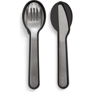 Černý/ve stříbrné barvě nerezový cestovní příbor v sadě 3 ks To Go – Lékué obraz
