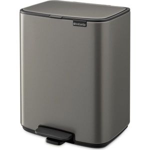 Šedý nášlapný ocelový odpadkový koš 12 l Bo – Brabantia obraz