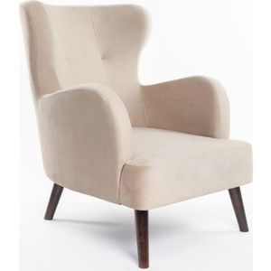 Béžové sametové křeslo ušák Noemye – Bonami Selection obraz