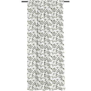 Bílo-zelený závěs z bavlněného saténu 110x250 cm Santa Likes Mistletoe – Butter Kings obraz