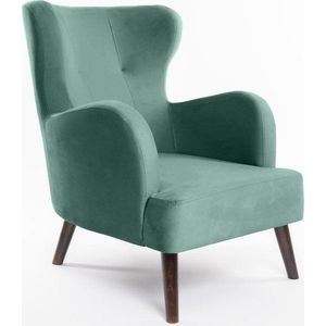 Sametové křeslo ušák v mentolové barvě Noemye – Bonami Selection obraz