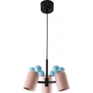 Světle modré/růžové dětské svítidlo s kovovým stínidlem ø 30 cm Mouse II – GTV obraz