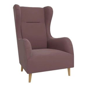 Růžové sametové křeslo ušák Carole – Ropez obraz