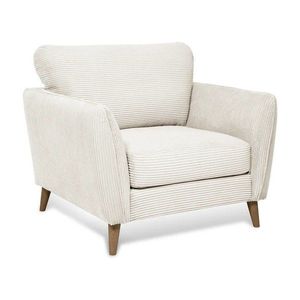 Bílé manšestrové křeslo Paris – Scandic obraz