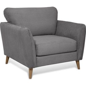 Tmavě šedé manšestrové křeslo Paris – Scandic obraz