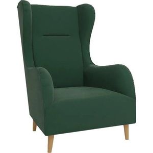 Tmavě zelené sametové křeslo ušák Carole – Ropez obraz