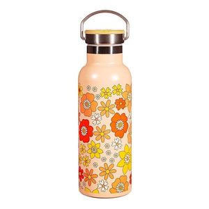 Oranžová nerezová dětská lahev 500 ml 70s Floral - Sass & Belle obraz