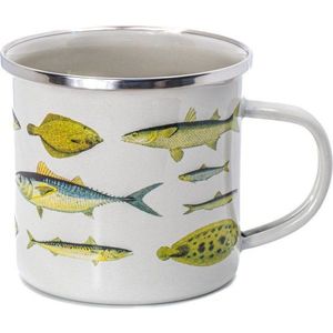 Bílý/zelený hrnek 310 ml Vintage Fish – Sass & Belle obraz