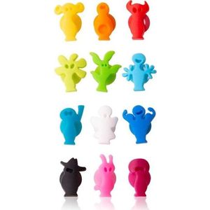 Silikonové rozlišovače na sklenice v sadě Paty people – VacuVin obraz