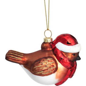 Skleněná ručně vyrobená vánoční ozdoba 5 cm Robin – Sass & Belle obraz