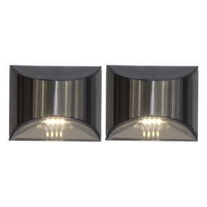 Sada 2 nástěnných nerezových solárních LED svítidel Star Trading Wally, výška 8 cm obraz