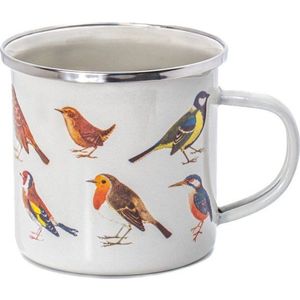 Bílý/hnědý hrnek 310 ml Vintage Birds – Sass & Belle obraz