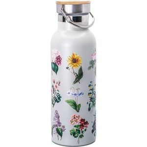 Světle šedá cestovní nerezová lahev 425 ml Vintage Flowers – Sass & Belle obraz