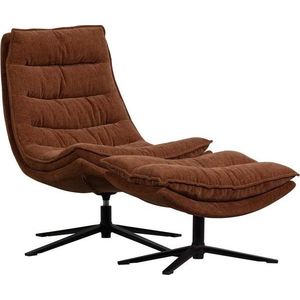 Hnědé otočné žinylkové křeslo s podnožkou Kube – WOOOD obraz
